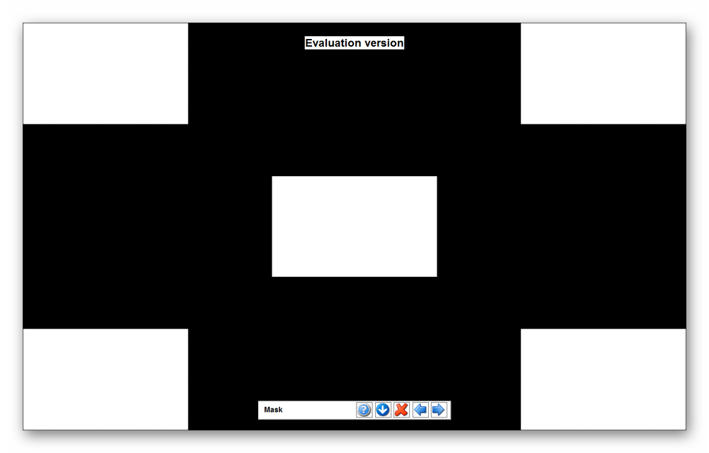 Проверка контрастности путем разделения экрана на черные и белые участки в PassMark MonitorTest